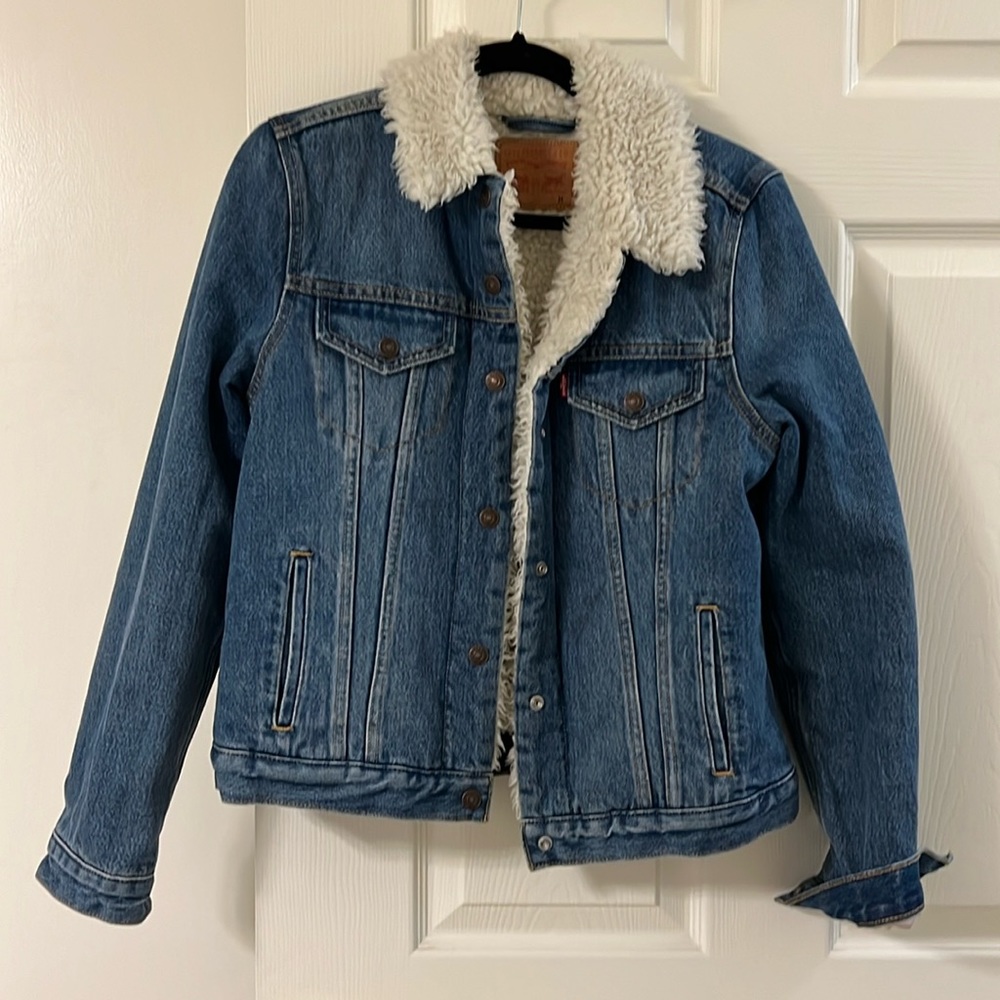 Levi Sherpa Lined Denim Jacket Medium